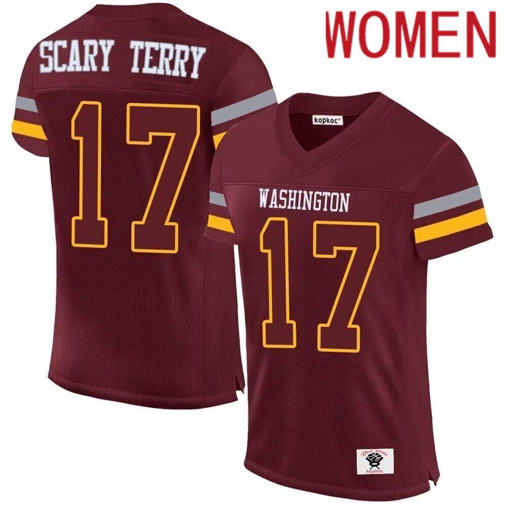 Women  NFL Washington Commander #17 Scary Terry 2024 Nike Game red throwback Jersey->women nfl jersey->Women Jersey